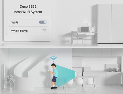 TP-Link BE11000 Whole Home Mesh WiFi 7 System - Deco BE65