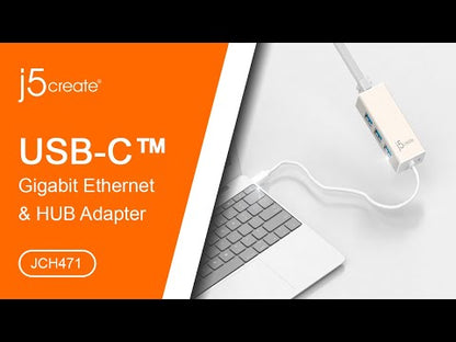 J5create USB-C Multi-Adapter Gigabit Ethernet / USB 3.1 HUB - JCH471