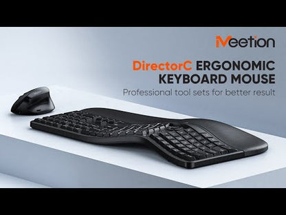 Meetion Wireless Ergonomic Keyboard and Mouse Combo - Split Keyboard Design