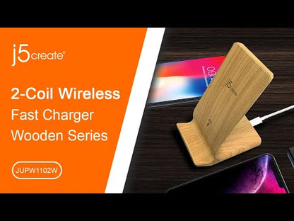 J5create Mightywave 10W 2-Coil Wireless Fast Charger - JUPW1102W