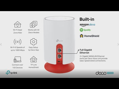 TP-Link AX1800 Mesh Wi-Fi 6 System with Alexa Built-In 3 Pack - Deco Voice X20