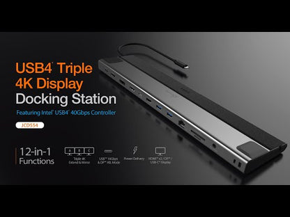 J5create USB4 Triple 4K Display Docking Station - JCD554