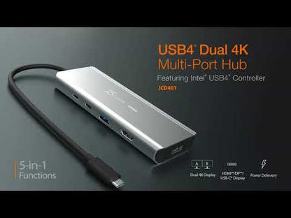 J5create USB4 Dual 4K Multi-Port Hub - JCD401