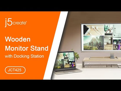 J5create Multi-Function Monitor Stand USB Type-C, 4K HDMI & 6-Port USB HUB with Power Delivery - JCT425