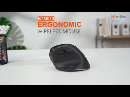 Meetion Wireless Ergonomic Vertical Mouse - Right-handed, RGB, Bluetooth