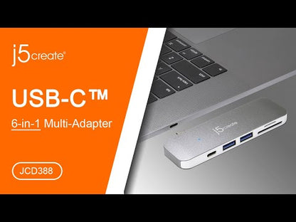 J5create USB-C ULTRADRIVE MINIDOCK 6-in-1 functions - JCD388