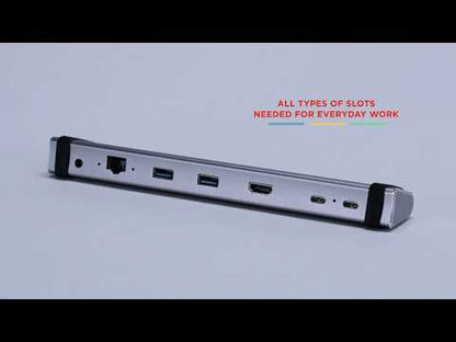 Canyon DS-6 6-in-1 USB-C Docking Station and Stand - Space Grey