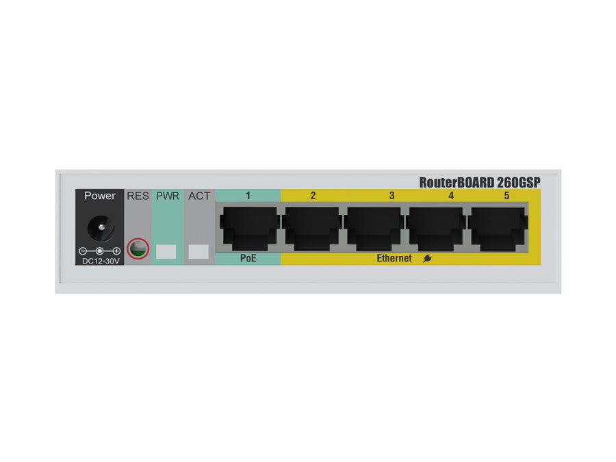 MikroTik RB260GSP - 5 Port Gigabit, 1 x SFP Smart PoE Out Switch