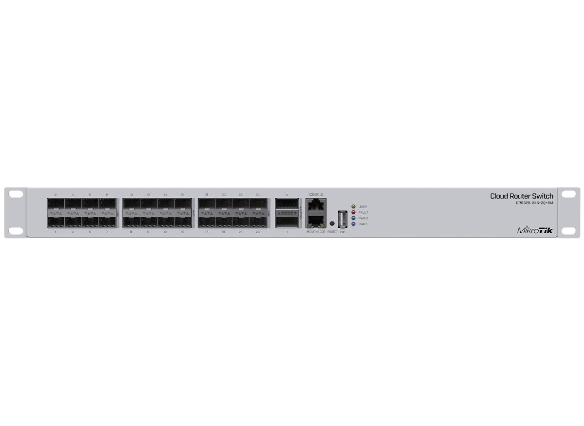 MikroTik CRS326-24S+2Q+RM - 24 x SFP+ Ports, 2 x QSFP+ Ports Cloud Router Switch