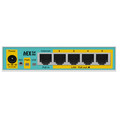 MikroTik hEX PoE Lite - 5 Port Ethernet, 4 PoE Router