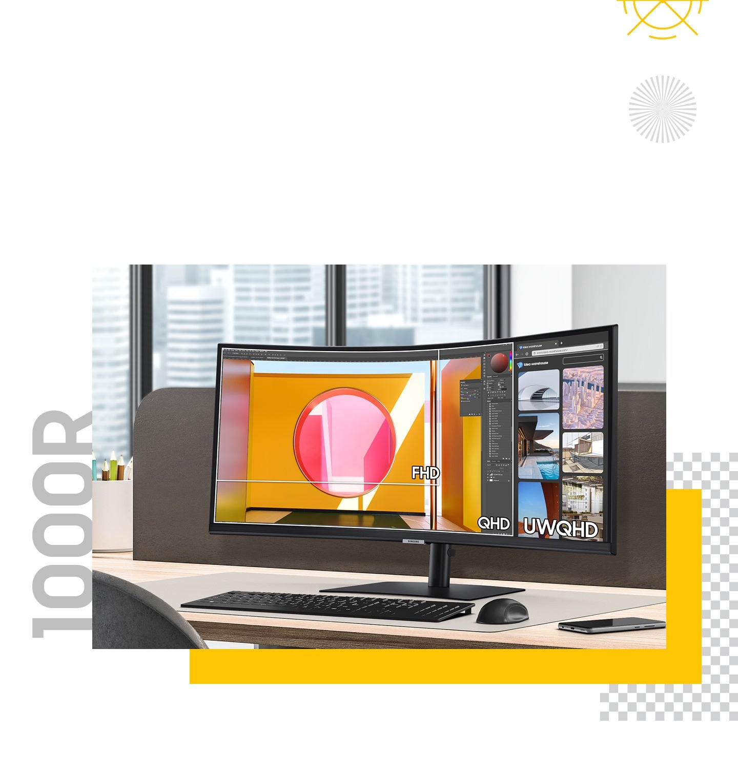 Samsung 34" ViewFinity Ultra WQHD Curved Monitor - S6 S65UC